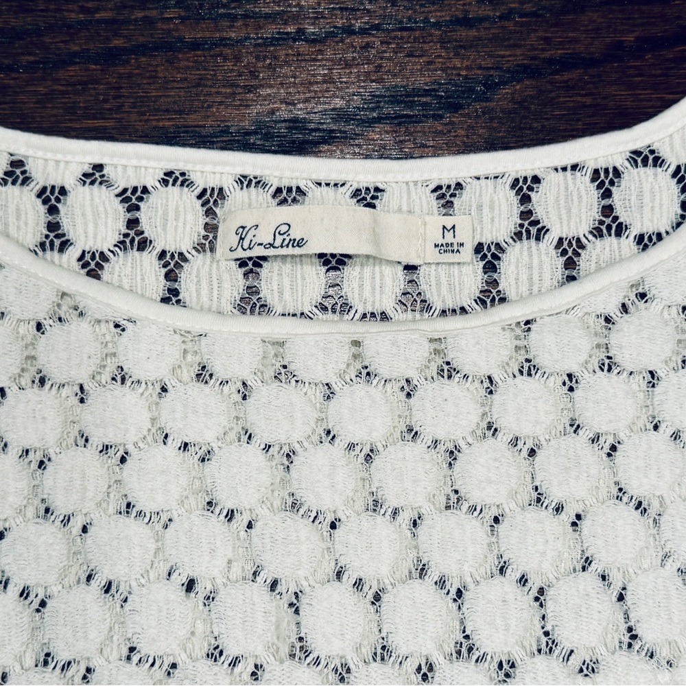 Madewell Lace Inset T-Shirt | Size M - Picture 3 of 4